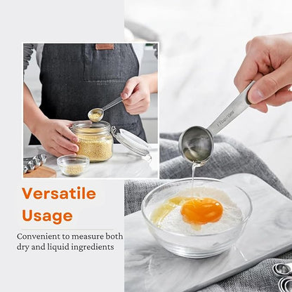 11PCS Measuring Spoons Set Stainless 1 tbsp, 1/2 tbsp, and 1-1/16tsp Steel Measuring Spoons for Cooking Baking Spice Jars and Liquid Ingredients - Image 4
