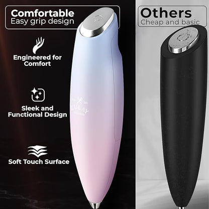Zulay Kitchen Patented Tornado Triple Whisk Milk Frother with 4 Duracell Batteries – Handheld Foam Maker for Coffee, Lattes, Matcha & Hot Chocolate – Rich, Creamy Froth in Seconds - Orchid - Image 4