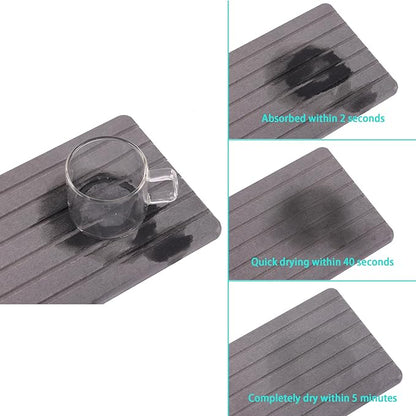 NiuYichee 2 PCS Water Absorbent diatomite Coasters, 9.5" x 5.5" Water Absorbing Stone Tray for Sink, Stone Drying mat for Kitchen Counter, Stone soap Tray Used for Hand Soaps & toiletries & Plants - Image 3