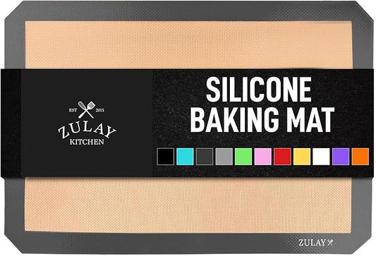 Zulay Kitchen Silicone Baking Mat - Reusable Nonstick Silicone Sheet for Oven, 15" x 11.6", Dark Gray