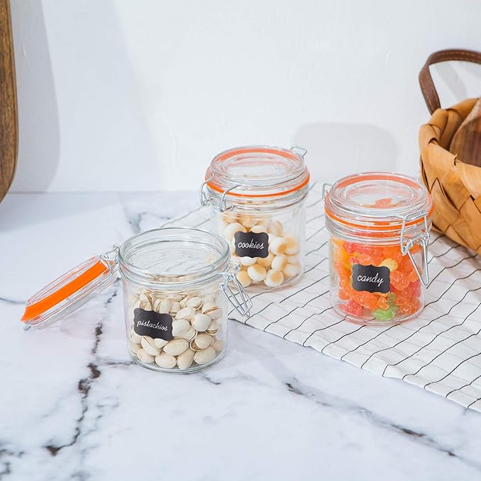 Glass Jars With Airtight Lids, Mason Jars 8 oz,Glass Jar With Leak Proof Rubber Gasket 250ml,Storage Jars With Hinged Lid for Home and Kitchen,12 Pack - Image 5