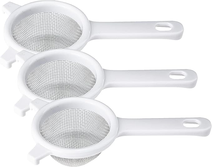 Chef Craft Classic Stainless Steel Mesh Strainer, 3 inches in diameter, White (Pack of 3)