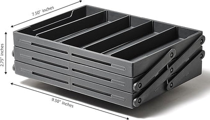 Ontel Smart Drawer Organizer - Multi-level Jewelry Holder, Cosmetics Organizer, or Office Drawer Organizer with Adjustable Dividers for Organization and Storage, Fits Drawers 9.5"W x 7.5"L x 2.75"D