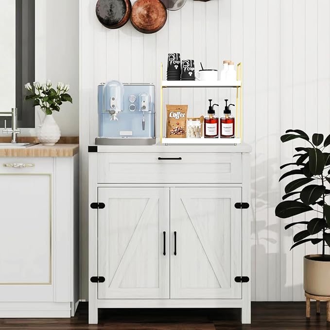 Coffee Bar Organizer for Countertop, Multifunctional Coffee Station Organizer for Accessories Storage, 2 Tier Wooden Shelf for Coffeebar, Countertop, Corner - Image 9