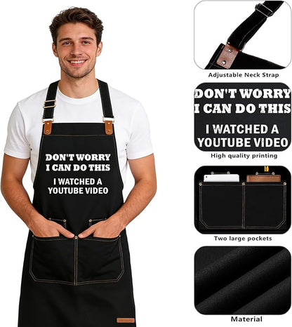 Baking Apron for Men Women,Funny Apron Baking Gifts with 2 Pockets for Men Women BBQ Grilling,Adjustable Cooking Kitchen Work Waterproof Bib Apron Thanksgiving Christmas - Image 3
