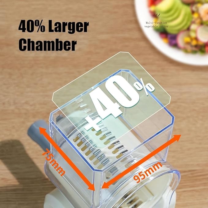 Rotary Cheese Grater with Hand Crank, Multi-Purpose Shredder Slicer with 5 Interchangeable Stainless Steel Blades for Shredding, Slicing, and Grating Cheese, Vegetables, and Fruit (Green) - Image 4