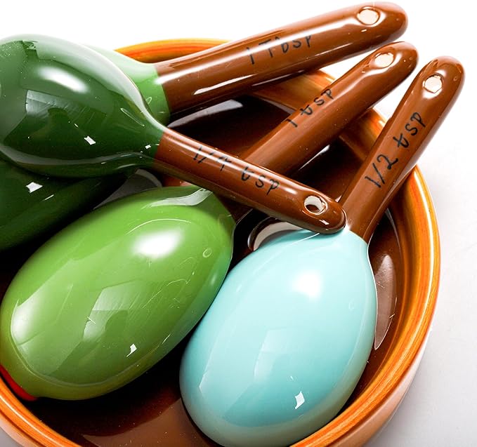Coloch 5Pcs Ceramic Measuring Spoons in Pot, Cactus Shape Baking Measuring Spoons and Cup Decorative Cactus Figurine Measuring Spoon Set for Baking, Milk, Sugar, Salt - Image 4