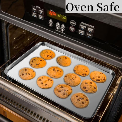 Stainless Steel Baking Sheet Set of 2, Cookie Sheet Baking Sheet Pan (17.5'' x 13'' x 1.1”, 2 Pack) - Image 5