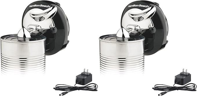 Hamilton Beach Walk 'n Cut Electric Can Opener for Kitchen,Use On Any Size,Automatic and Hand-Free,Cordless & Rechargeable,Easy Clean Removable Blade,Black (76501G),(Pack of 2) by HamiltonBeach