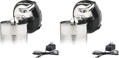 Hamilton Beach Walk 'n Cut Electric Can Opener for Kitchen,Use On Any Size,Automatic and Hand-Free,Cordless & Rechargeable,Easy Clean Removable Blade,Black (76501G),(Pack of 2) by HamiltonBeach