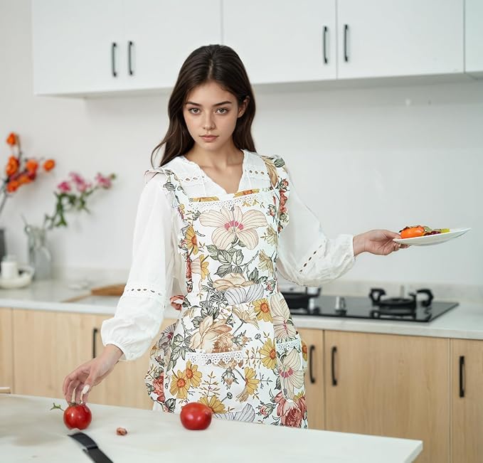 Funny Aprons for Women with Pockets, Kitchen Cooking Grilling Bbq Cute Chef Apron, Mothers Day Birthday Gifts for Women - Image 3