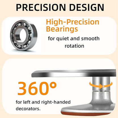 12-Inch Aluminum Alloy Cake Turntable for Frosting, Ultra-Smooth Rotating Icing Stand with Non-Slip Base, Heavy-Duty Decorating Rotating Cake Stand for Baking, DIY Crafts, and Cake Decoration