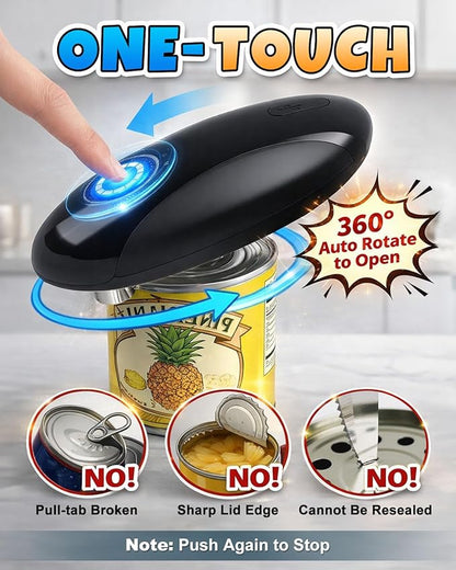 Electric Can Opener, One-Touch Hands Free Can Opener, Side-Cut Can Opener, Safety Smooth Edge, Rechargeable Cordless Can Opener Fits Most Cans, Great for Seniors & Arthritis - Image 2