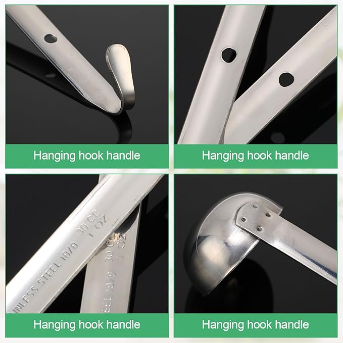 Cunhill 5 Pcs Soup Ladles Stainless Steel Serving Ladles with Long Handle for Serving, Cooking, Stirring, Portioning Kitchen Restaurant Accessories (1 oz) - Image 3