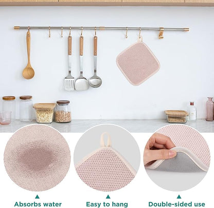 GeeRic Microfiber Dish Drying Mat, Super Absorbent Kitchen Dish Drying Pad for Mother's Day, Reversible Gift Mats for Countertop, 7 * 7 inch Beige - Image 4