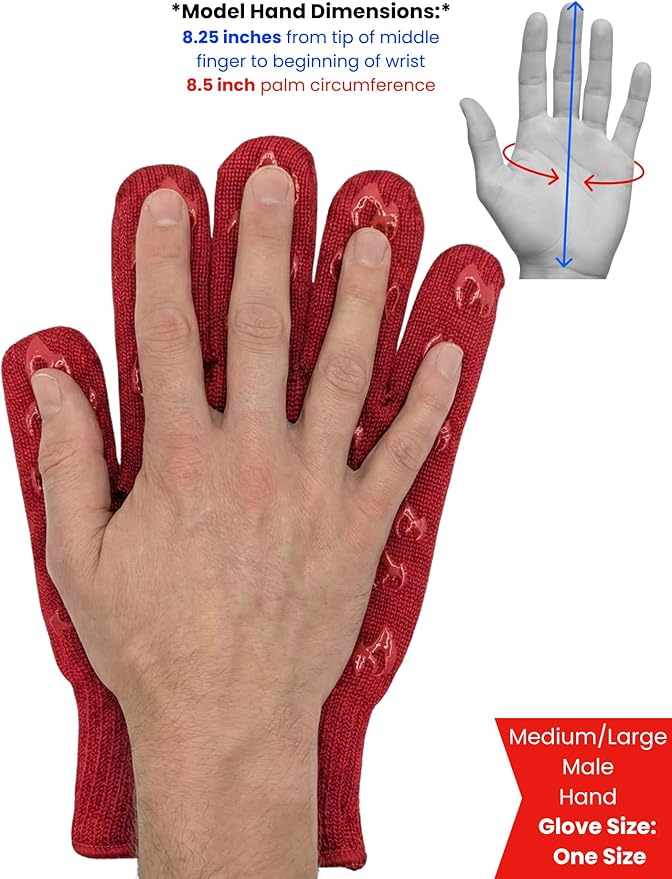 Grill Armor Oven Gloves with Fingers – 932°F Heat, Fire & Cut Resistant Mitts for BBQ, Grill, Cooking, Grilling, Baking, Smoker & Fire Pit - Image 6