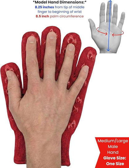 Grill Armor Oven Gloves with Fingers – 932°F Heat, Fire & Cut Resistant Mitts for BBQ, Grill, Cooking, Grilling, Baking, Smoker & Fire Pit - Image 6