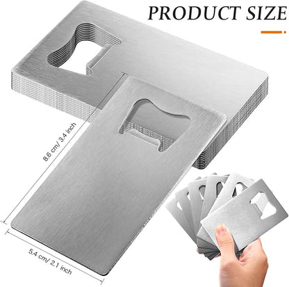 40 Pieces Credit Card Bottle Opener Stainless Steel Poker Wallet Bottle Opener for Christmas Gifts Can Be Carved for DIY Wedding Favor Groomsmen Gift(Silver)