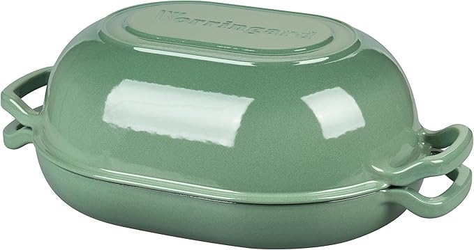 VORRINGARD Enameled Cast Iron Sourdough Bread Oven, Dutch Oven, Loaf Cast Iron Bread Pan for Homemade Bread Baking, Meatloaf Pan with Lid, 7QT, Sage Green - Image 6