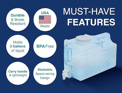 Arrow Home Products 3 Gallon Drink Dispenser for Fridge - Plastic Beverage Dispenser with Spigot for Easy Dispensing - BPA Free Plastic - Convenient Handle, Easy-Pour Spout - Image 3