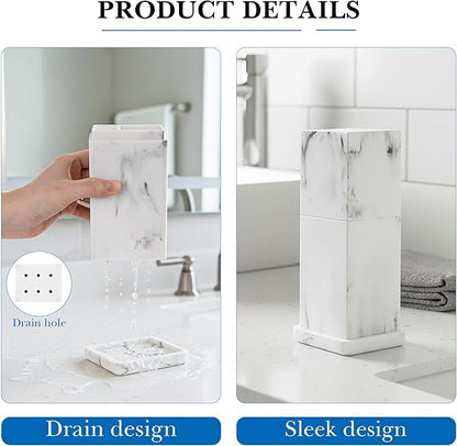 Linkidea Countertop Manual Toothbrush Holder with Lid, Resin 3 Slots Brush and Toothpaste Stand, Organizer Compatible with Oral-B CrossAction, Colgate Extra Clean (White)