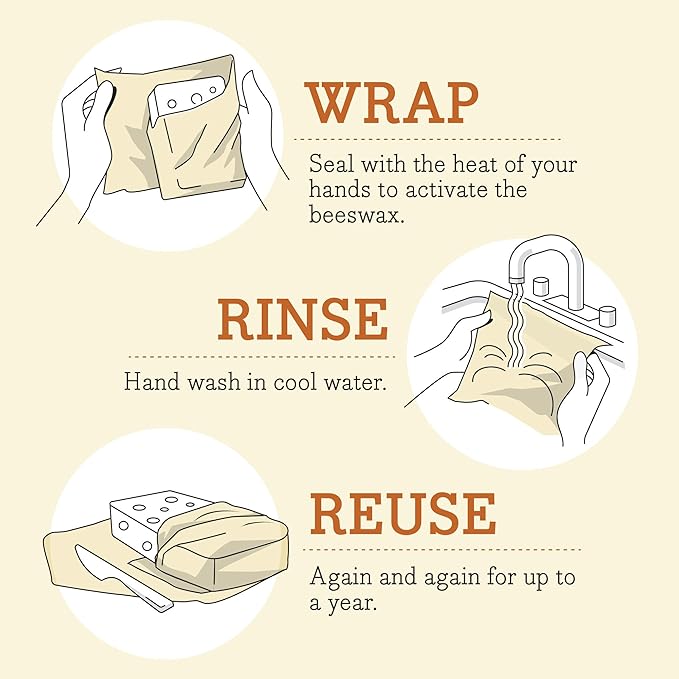 Bee's Wrap Vegan Beeswax Wraps for Food - Cut to Size 14x52" Beeswax Wrap Roll - Plastic Free Made in USA Reusable Natural Food Wrap - Meadow Magic - Image 7