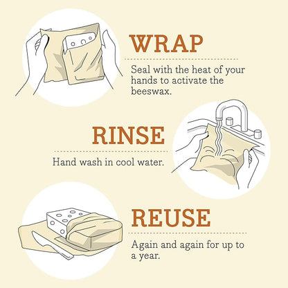 Bee's Wrap Vegan Beeswax Wraps for Food - Cut to Size 14x52" Beeswax Wrap Roll - Plastic Free Made in USA Reusable Natural Food Wrap - Meadow Magic - Image 7