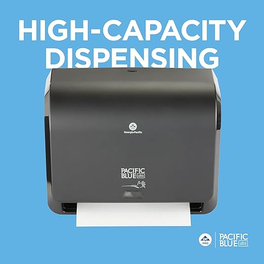 Georgia-Pacific Pacific Blue Ultra 9" Mini Automatic Paper Towel Dispenser by GP PRO (Georgia-Pacific), Black, 54518, 14.1" W x 6.5" D x 11.1" H - New Version - Image 6