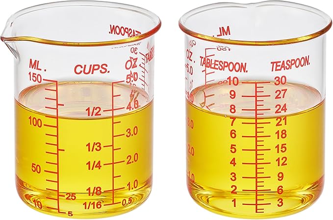 High Borosilicate Glass Measuring Cup-V-Shaped Spout，Glass Measuring Beaker for Kitchen or Restaurant, Easy to Read, 150 ML (5 Oz)-Pack of 2 - Image 8