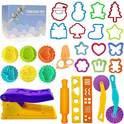 Dough Tools for Kids- Play Sets Accessories Include Animal Molds Stamps Cutter Scissor Rolling Pin Extruder and Storage Box, Best Toys for Toddler Boy Gril Age 3-8