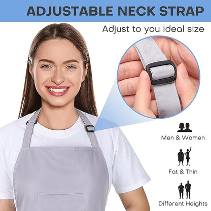 Noverlife Hair Stylist Apron with 4 Pockets, Hair Resistant 34 Inch Long Hairdresser Aprons w/Adjustable Strap for Salon