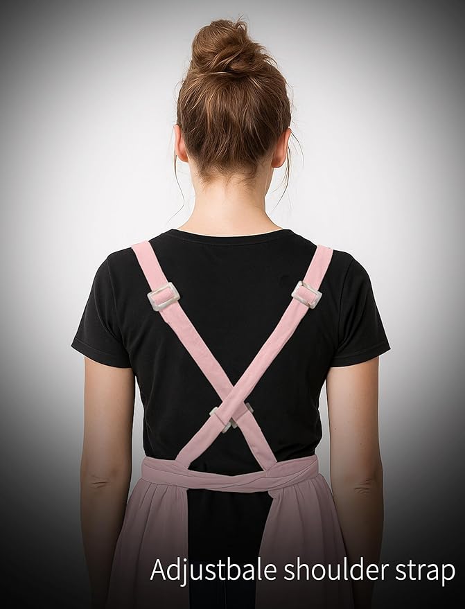 Pinknoke Vintage Pinafore Apron Dress for Women with Pockets Cute Floral Chef Aprons for Kitchen Cooking Baking Gardening - Image 8