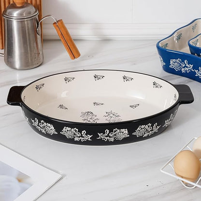 Wisenvoy Casserole Dish Baking Dish Ceramic Au Gratin Baking Dish Lasagna Pan Oval Casserole Dishes for Oven - Image 4