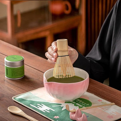 Clay&Fire Matcha Whisk Set, 9 pcs Ceramic Matcha Set, Gifts for Women,Matcha Bowl with Spout and Whisk, Matcha Kit for Matcha Lovers, Ideal Gift Christmas, Birthday, Anniversary(Pink) (Gradient Pink) - Image 6