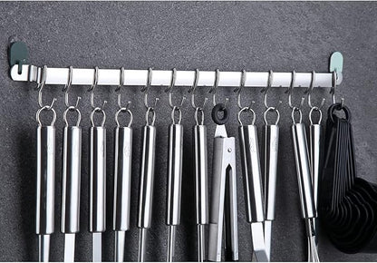 Berglander Kitchen Utensils Set 38 Pieces, Stainless Steel Cooking Utensils Set, Kitchen Gadgets Cookware, Kitchen Tool Set with Utensil Holder Rack And Hooks For Hanging Dishwasher Safe