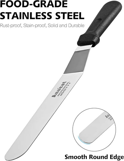Anaeat Icing Spatula, Professional Cake Angled Offset Spatula with 12" Stainless Steel Blade - Thickened Frosting Knife with Durable Plastic Handle for Cake Decorating, Pastry & Baking - Image 7