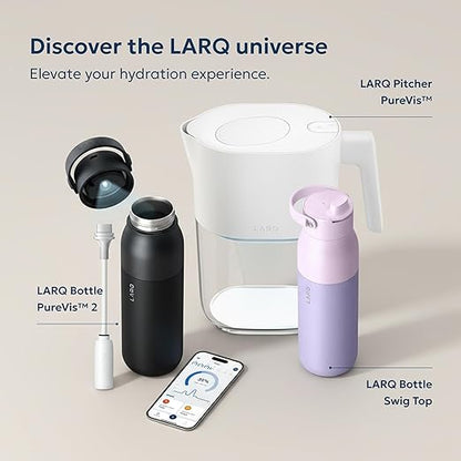 LARQ PureVis 3-in-1 Water Pitcher – Purifier, Filter & Tracking, 8-Cup Water Purifier Pitcher with Advanced Filter for Clean & Crisp Water – Removes Chlorine, PFAS, Lead & More – Monaco Blue
