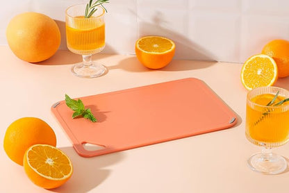 THETCHRY Plastic Cutting Board Set, Cutting Boards for Kitchen BPA Free, Large-Small Chopping Boards Set of 3 Non-Slip for Cooking Camping Dishwasher Safe, Reversible, with Grip Handle, 15"×10"×0.6" - Image 8