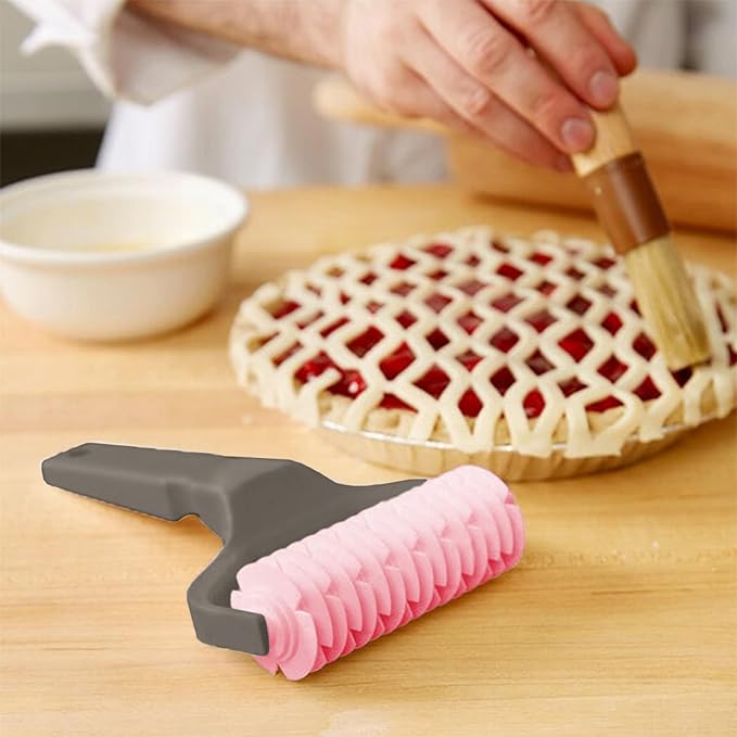 Pastry Lattice Roller Cutter, Pastry Cutter Roller DIY Baking Tool for Dought Cookie Pie, Crust Pastry Wheel for Cutting, Baking & Cooking Tool for Apple Pie Crust or Ravioli Pasta - Image 6