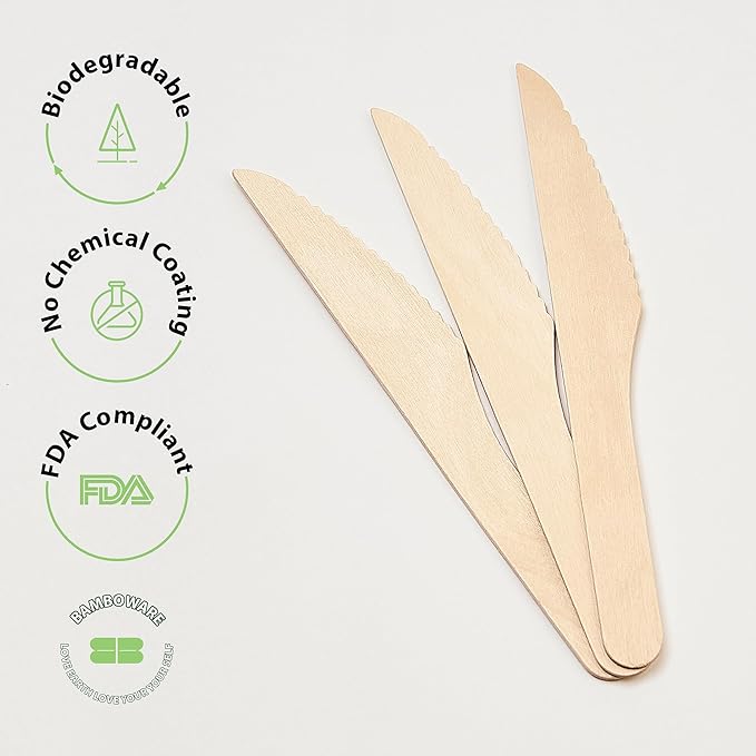 Wooden Knives 1000 Pieces Bulk Pack | Heavy-Duty Birch Wood Disposable Knives | Eco-Friendly, Sharp & Reliable for Catering, Restaurants, and Events - Image 4