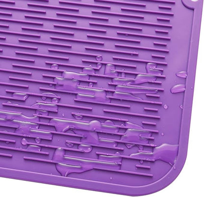 MicoYang Silicone Dish Drying Mat for Multiple Usage,Easy clean,Eco-friendly,Heat-resistant Silicone Mat for Kitchen Counter or Sink,Refrigerator or Drawer Liner Purple 3XL 28 inches x 18 inches - Image 9
