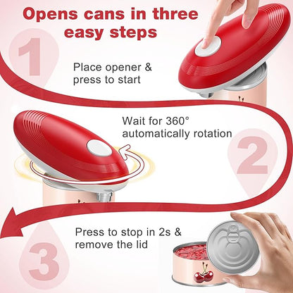 Electric Can Opener, Food Safe Automatic Can Opener with Smooth Edge, Open Your Cans with A Simple Press of Button, Can Opener Electric Kitchen Gifts for Seniors and Arthritis - Image 3