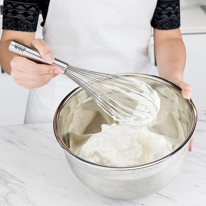 Tovolo Balloon Whisk Stainless Steel 11 in Whip Whisk for Cooking Blending Mixing Stirring Whipping Beating, Dishwasher Safe Metal Handheld Large Heavy Duty Multi Function Whip Whisking Mixing Tool - Image 4