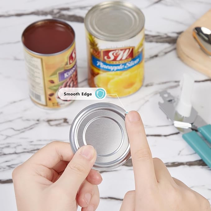 Can Opener Manual, COKORA Can Openers Hand Held with Comfort Anti-Slip Handles, Heavy Duty Stainless Steel Can Opener Smooth Edge and Bottle Openers, Easy Turn Can Openers for Seniors, Kitchen, Green - Image 4