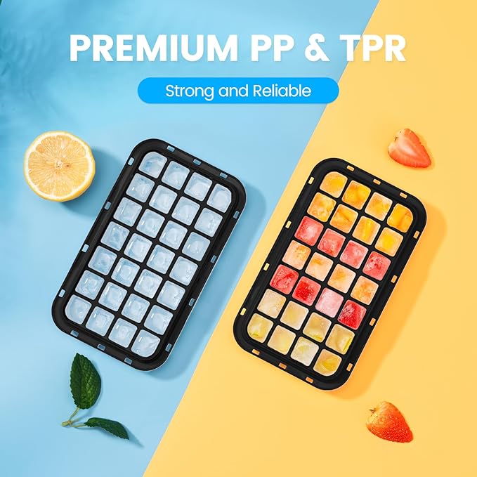 PHINOX Ice Cube Tray with Lid and Bin, 3 Pack Plastic Ice Cube Tray Molds, 84 pcs Ice Trays for freezer, Chilling Drinks, Whiskey & Cocktails, with Ice Container and Ice Scoop, BPA-Free - Image 7