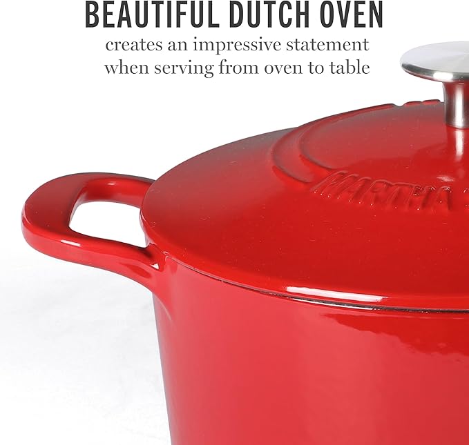 Martha Stewart Gatwick 4 Quart Enamel Cast Iron Dutch Oven - Red - Image 3