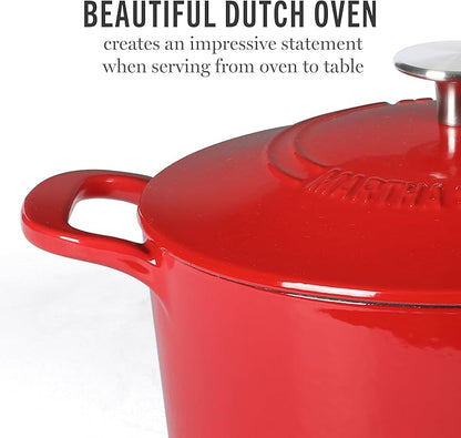 Martha Stewart Gatwick 4 Quart Enamel Cast Iron Dutch Oven - Red - Image 3