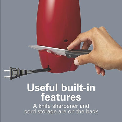 Hamilton Beach Electric Automatic Can Opener with Auto Shutoff,Knife Sharpener,Cord Storage,and SureCut Patented Technology,Extra-Tall,Red,(Pack of 2) - Image 6