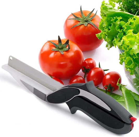 2 in 1 Kitchen Scissors for Food, Separable Stainless Steel Barbecue Steak Cutting Shears, Detachable Multi Function Kitchen Cutter for Vegetable Fruit & Meat