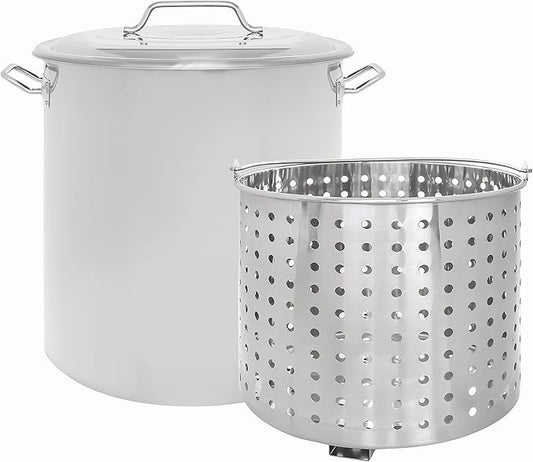 CONCORD Stainless Steel Stock Pot w/Steamer Basket. Cookware great for boiling and steaming (160 Quart) by ConcordCookware